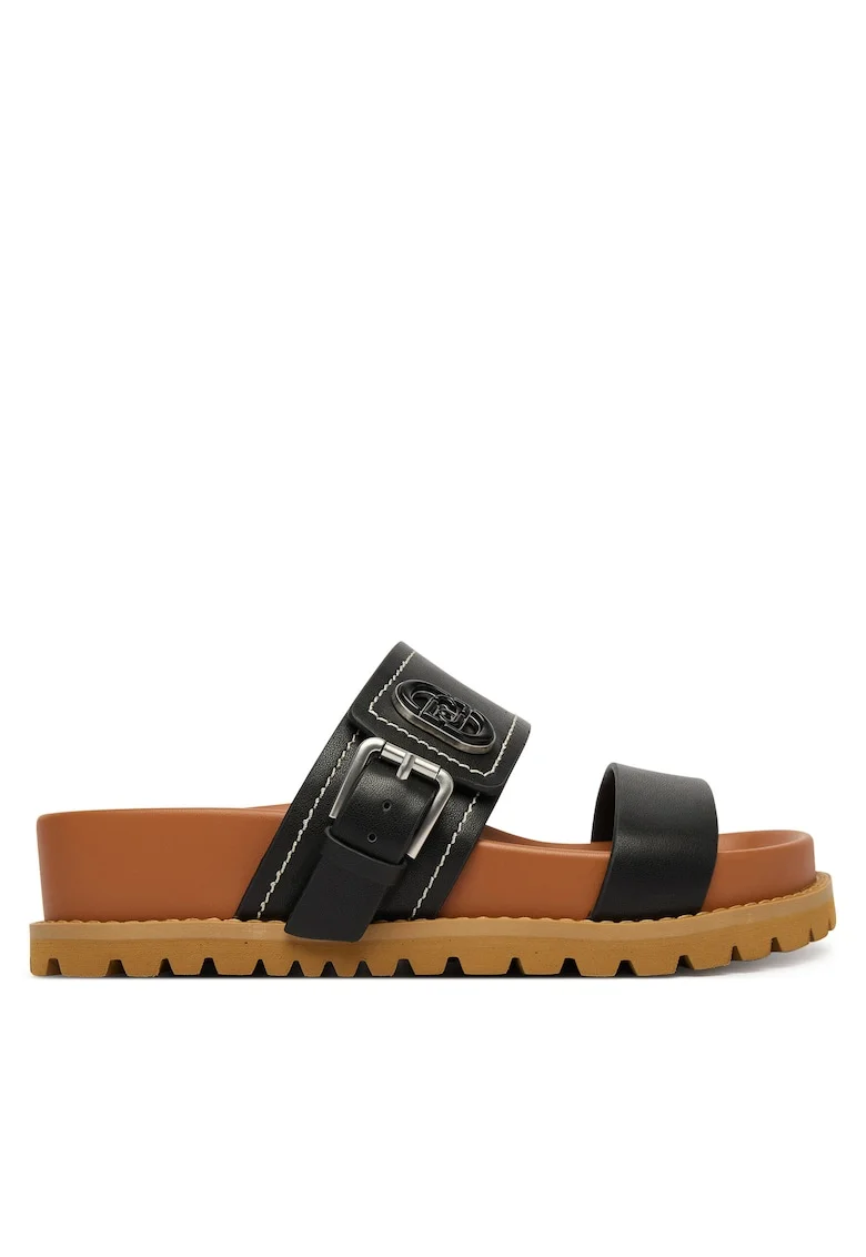 Papuci dama,  piele naturala, negru