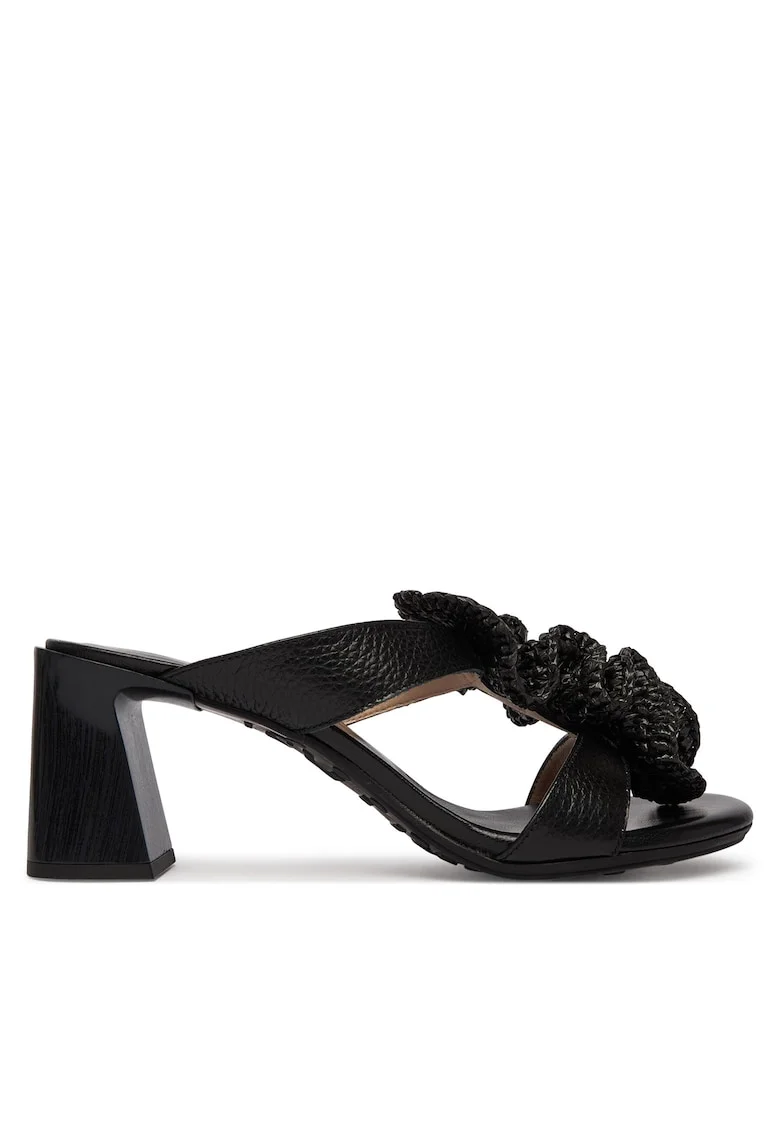 Sandale dama,  piele naturala, negru, tip toc clasic