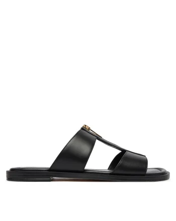 Papuci dama,  40S6BRFS1L, piele naturala, negru