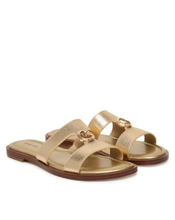 Papuci dama,  40S6ERFS2M, piele naturala, auriu