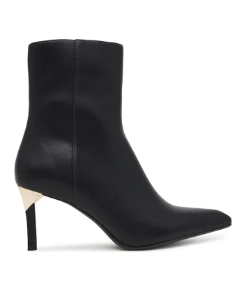 Botine femei,  piele ecologica, negru,