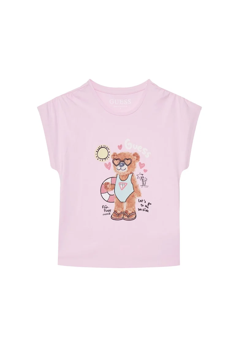 Tricou copii,  din bumbac, roz, 95% bumbac, 5% elastan