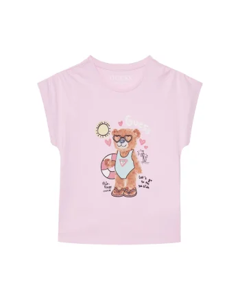 Tricou copii,  din bumbac, roz, 95% bumbac, 5% elastan