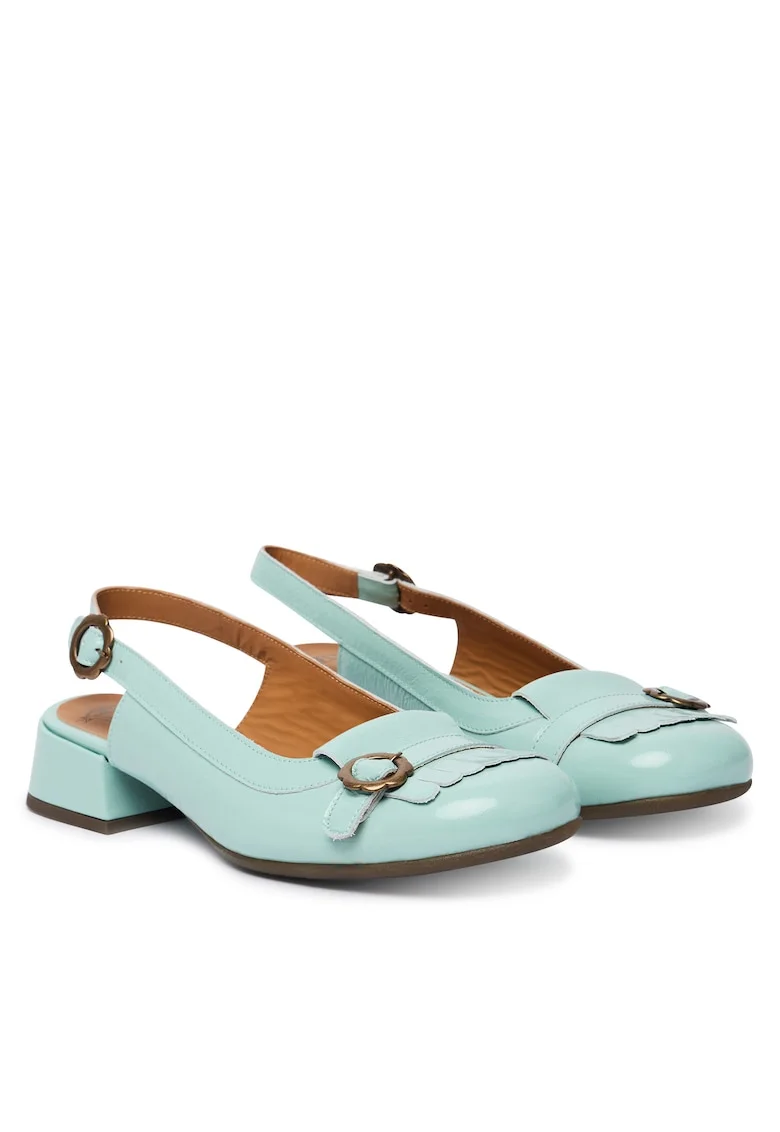 Pantofi dama,  piele naturala, verde menta