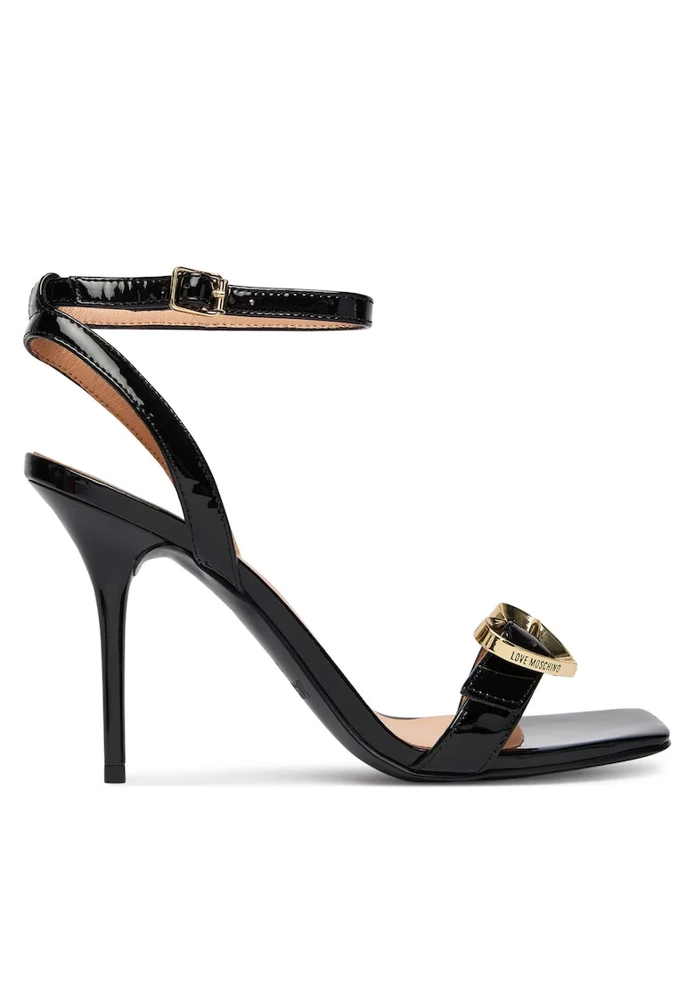 Sandale dama,  piele naturala, toc stiletto, negru