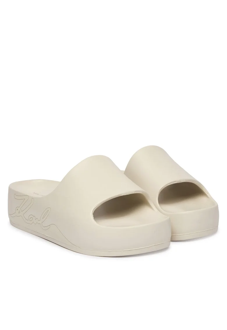 Papuci dama,  KL86048F, plastic, bej