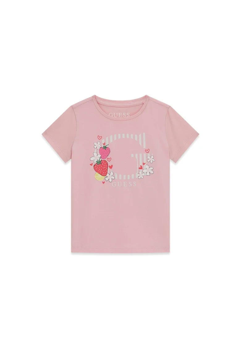 Tricou copii,  Fete, din bumbac, roz