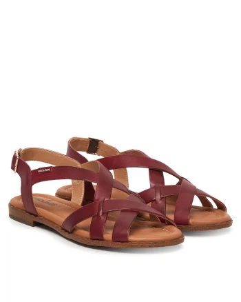 Sandale dama,  piele naturala, rosii