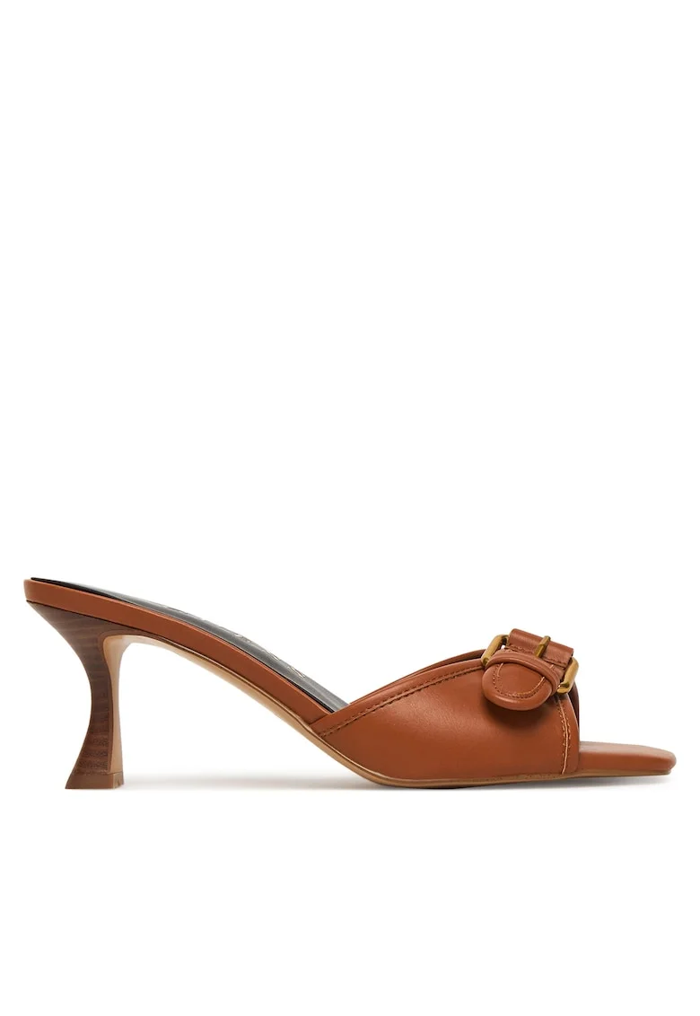Sandale dama,  piele ecologica, stiletto, maro