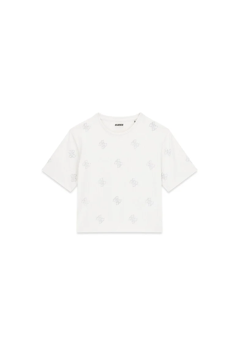 Tricou copii,  din bumbac, logo, Alb