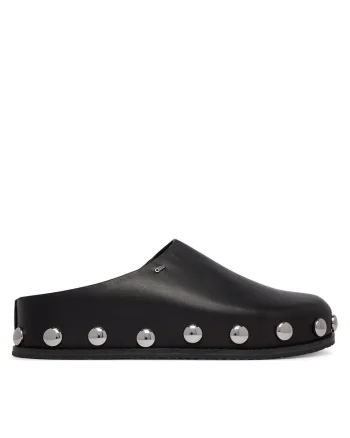 Papuci dama,  40R6HLFP1L, piele naturala, negru