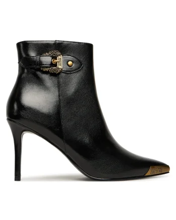 Botine femei,  piele ecologica, negru,