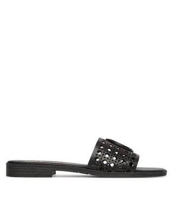 Papuci dama,  80RA3S82 ZPB95, din piele naturala, negru
