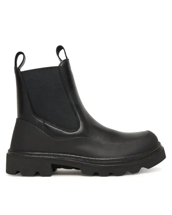 Botine  piele naturala, negru