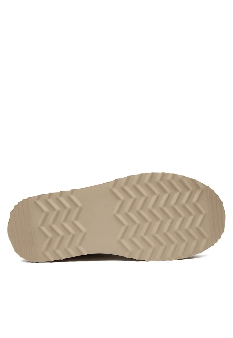 Cizme dama,  piele naturala, flatform, bej, captusite cu blana sintetica