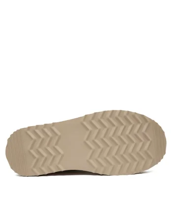 Cizme dama,  piele naturala, flatform, bej, captusite cu blana sintetica