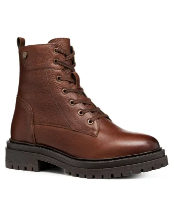 Ghete dama,  piele naturala, fermoar, maro