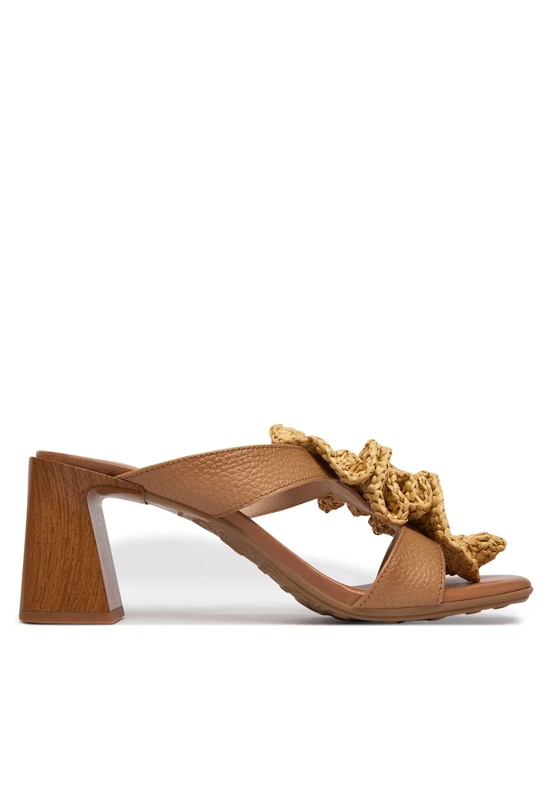 Sandale dama,  din piele naturala, clasic, maro