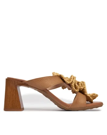 Sandale dama,  din piele naturala, clasic, maro
