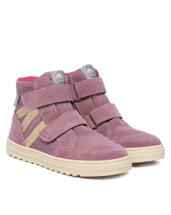 Ghete copii,  piele naturala, roz, velcro,