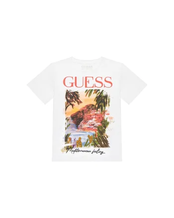 Tricou copii  alb cu model, Alb