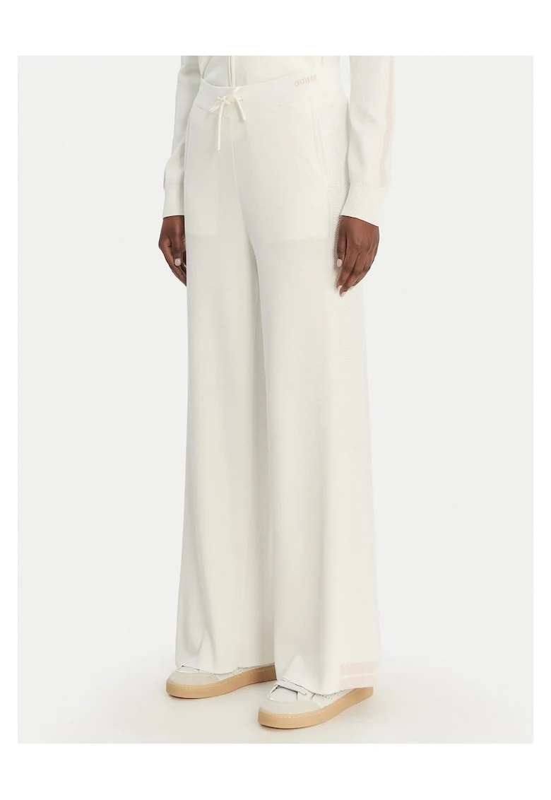 Pantaloni dama,  viscoza, alb