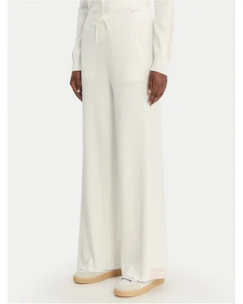 Pantaloni dama,  viscoza, alb