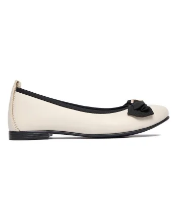 Balerini,  Piele naturala, Alb/Negru