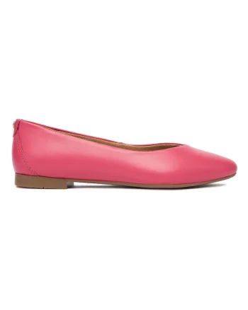 Balerini dama,  piele naturala, roz, varf ascutit