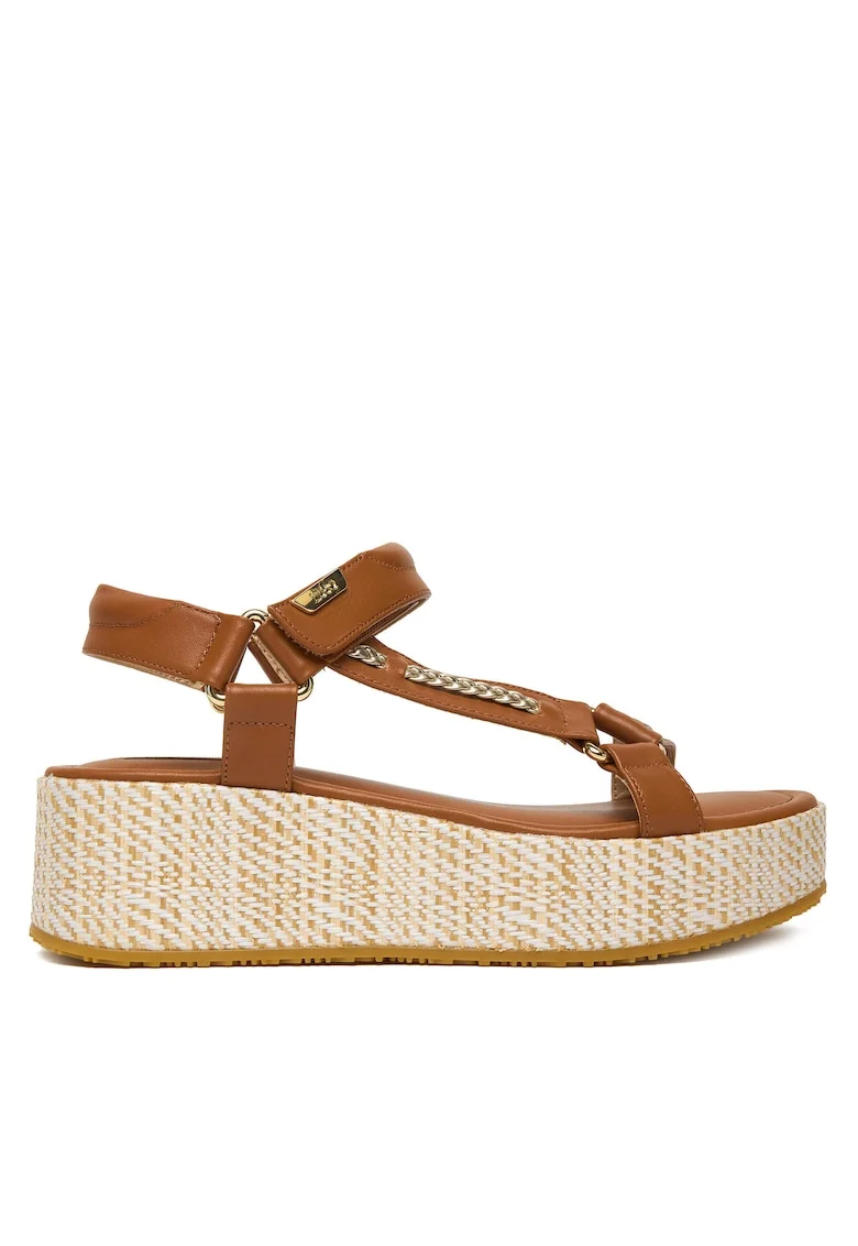 Sandale dama,  piele naturala, maro/bej