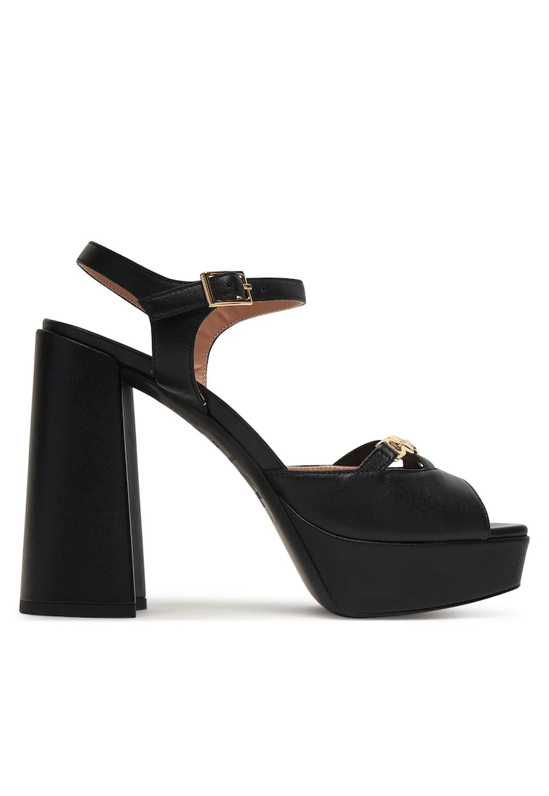 Sandale dama,  piele naturala, toc clasic, negru