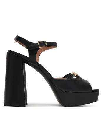 Sandale dama,  piele naturala, toc clasic, negru