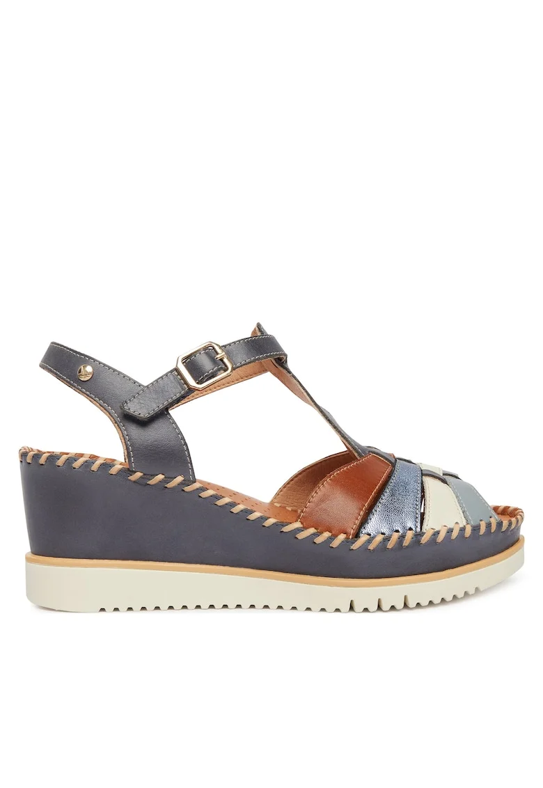 Sandale dama,  piele naturala, multicolor, sistem inchidere Velcro