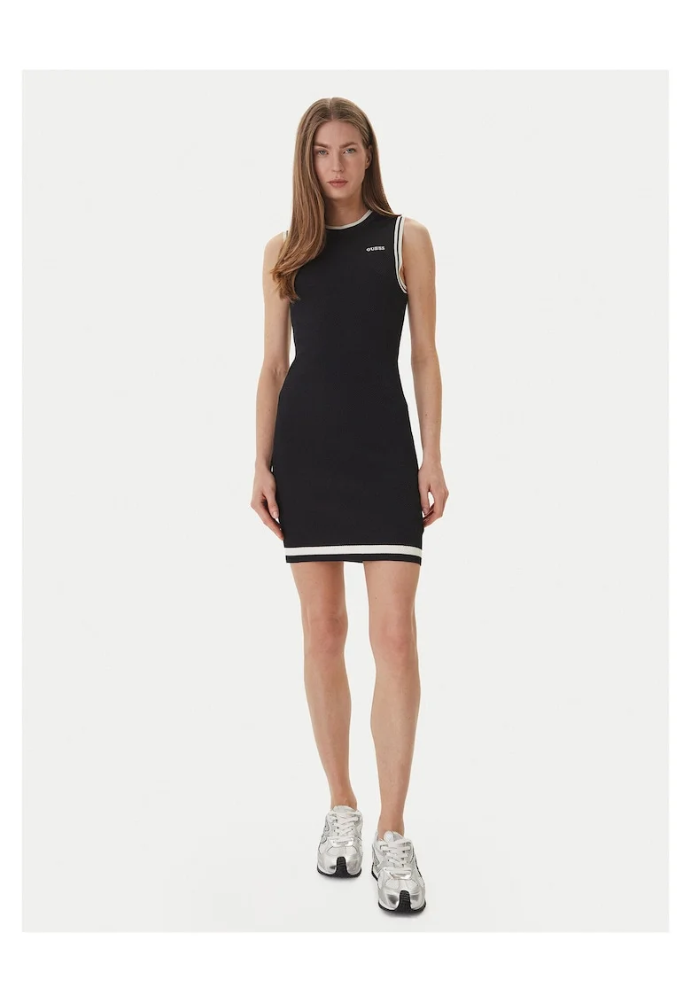 Rochie tricotata,  neagra, 63% viscoza