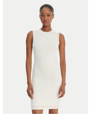 Rochie tricotata,  alb, 63% viscoza, 37% poliamida