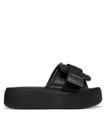 Papuci dama,  flatform, negru