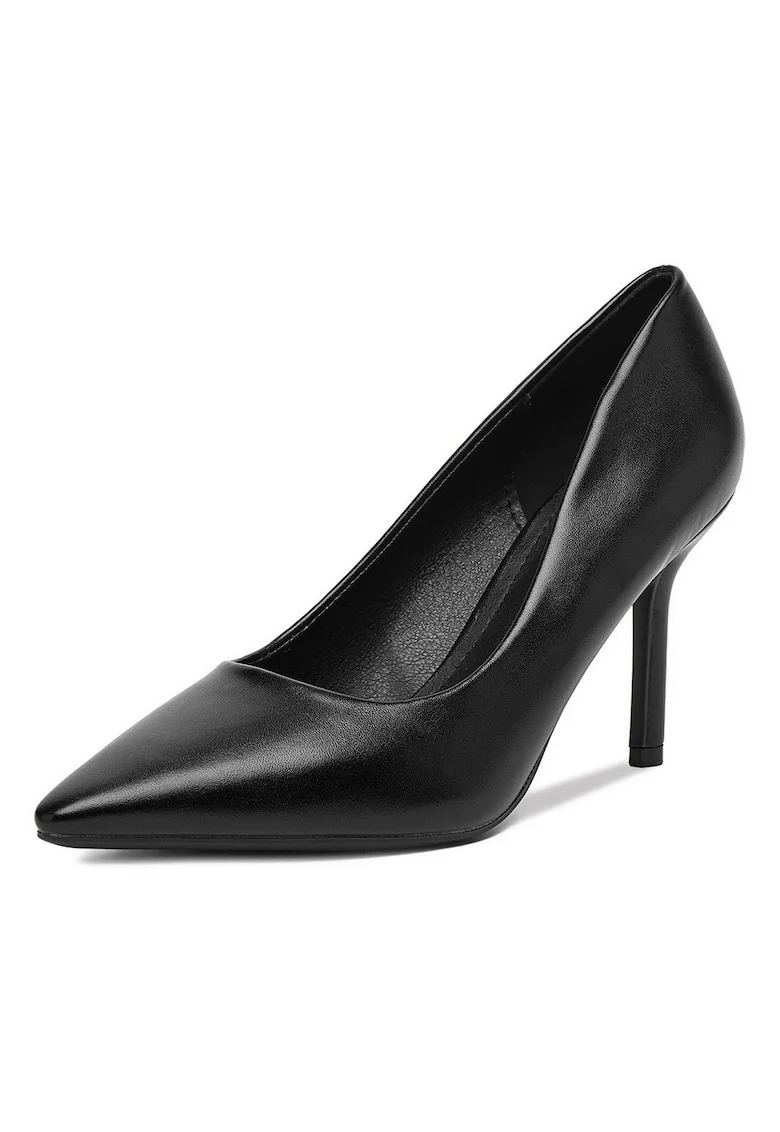 Pantofi dama,  toc stiletto, negru, sintetic