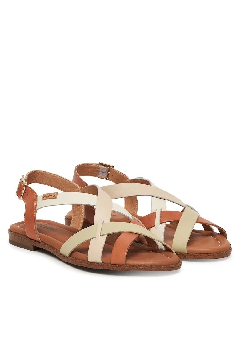 Sandale dama,  piele naturala, multicolor