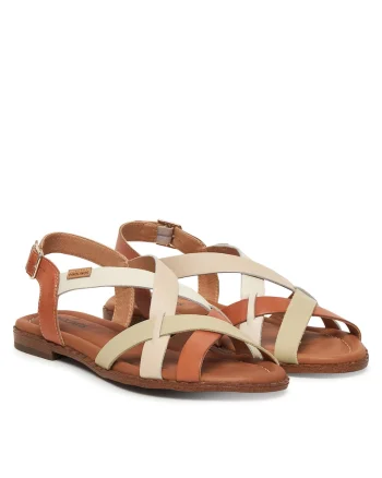 Sandale dama,  piele naturala, multicolor