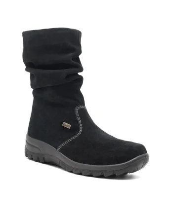 Botine femeie,  material textil, negru,