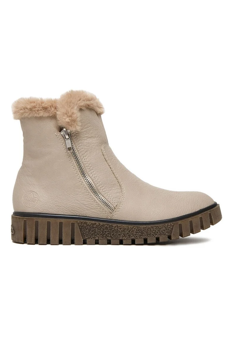 Botine femeie,  material textil, bej,
