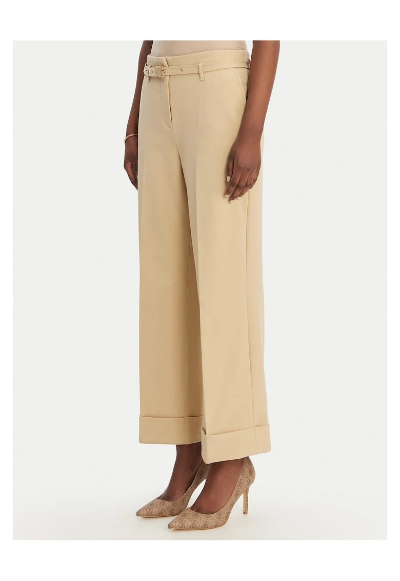 Pantaloni dama,  viscoza, maro
