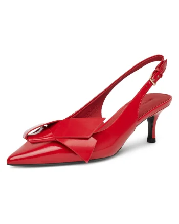 Pantofi dama,  piele naturala, rosu