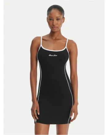 Rochie casual,  neagra, bumbac/modal/elastan
