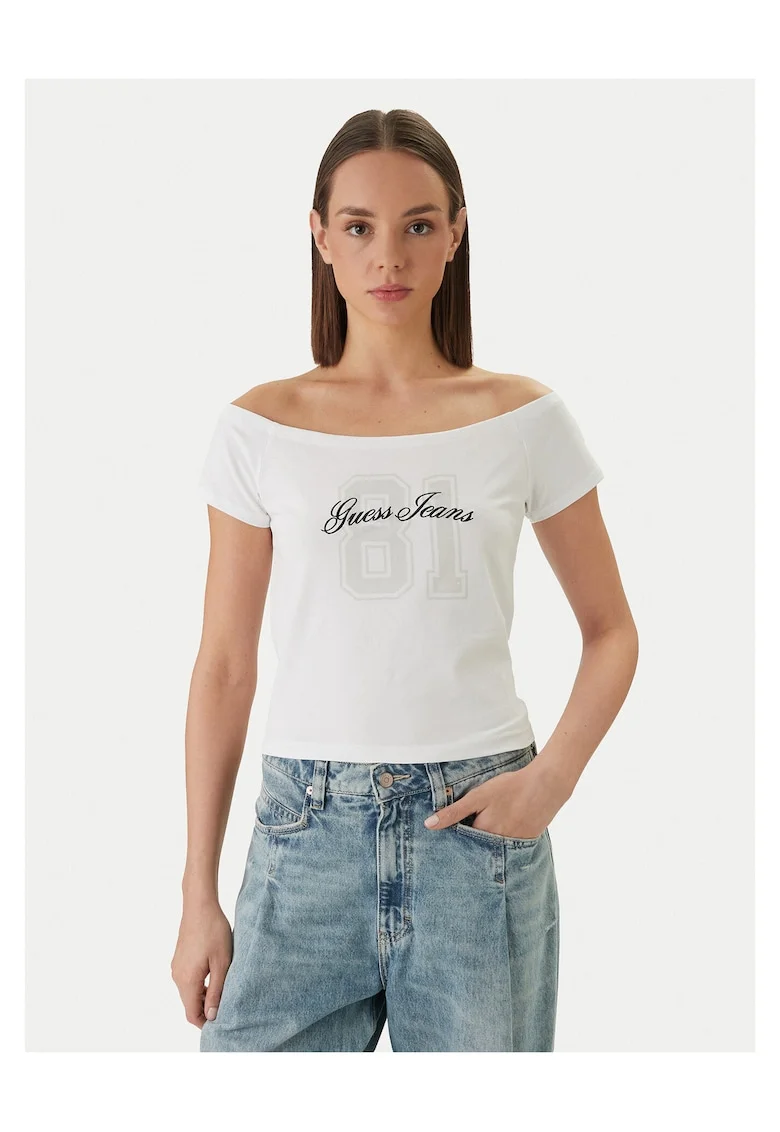 Tricou femei,  bumbac/elastan, alb