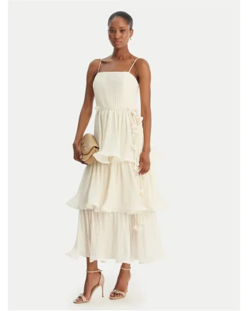 Rochie cocktail Femei,  Ecru, Poliester,