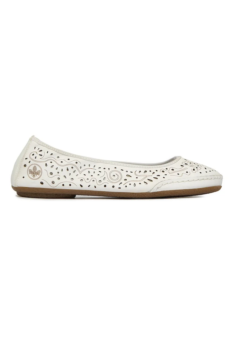 Balerini 41460-80,  Piele naturala, Alb