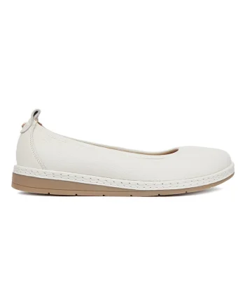 Balerini dama,  piele naturala, bej deschis