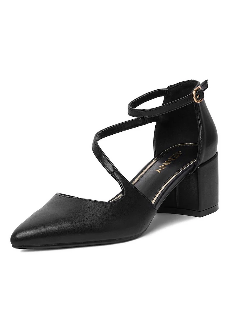 Pantofi dama,  clasic, negru, sintetic