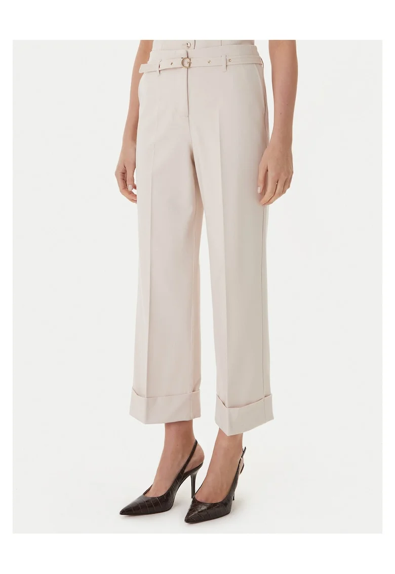 Pantaloni dama,  din viscoza, bej